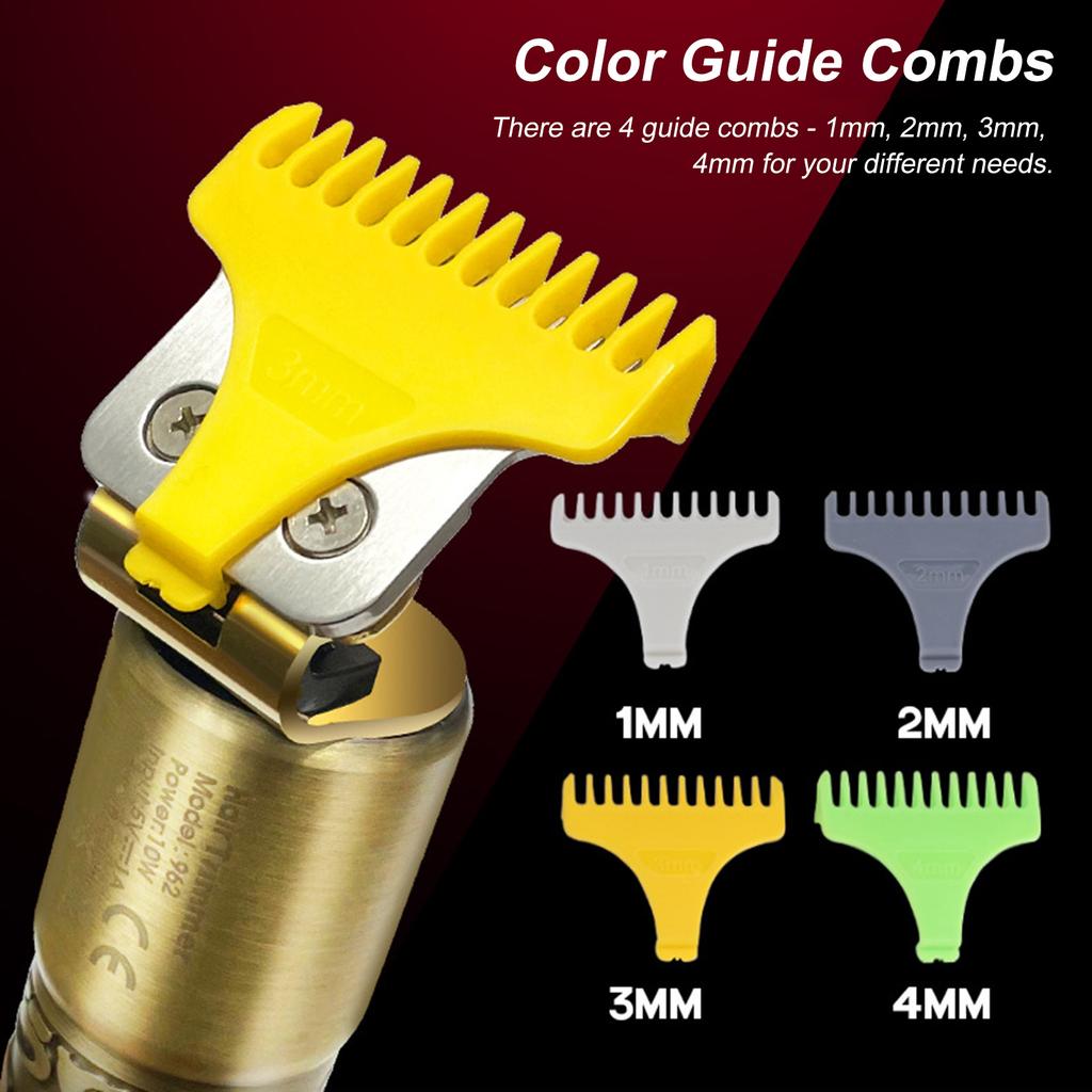 Bestauty Электрическая машинка для стрижки волос, триммер для волос, мужская бритва для бороды, набор для стрижки с 4 направляющими расческами
