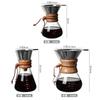 Hand Glass Coffee Kettle with Stainless Steel Filter Drip Brewing Hot Brewer Coffee Pot Dripper Barista Pour Over Coffee Maker