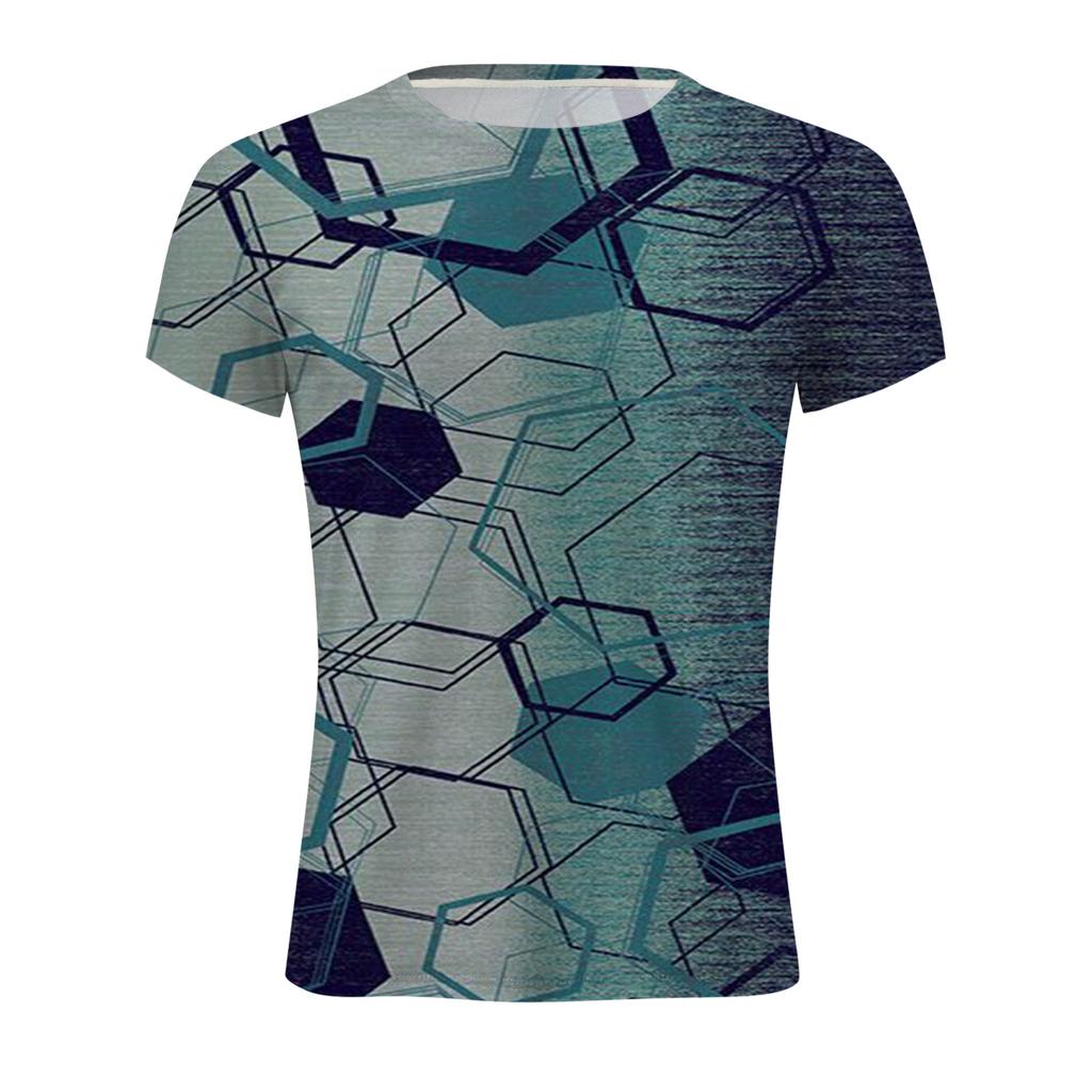 Летняя футболка с круглым вырезом, 3D-принтом современных художественных узоров, модная повседневная мужская футболка с короткими рукавами