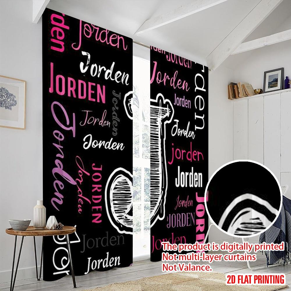 2 шт., 2D печать на плоскости Шторы и оконный декор Jorden Collage(1) Универсальная полиэфирная ткань (без стержня) Внутренние украшения