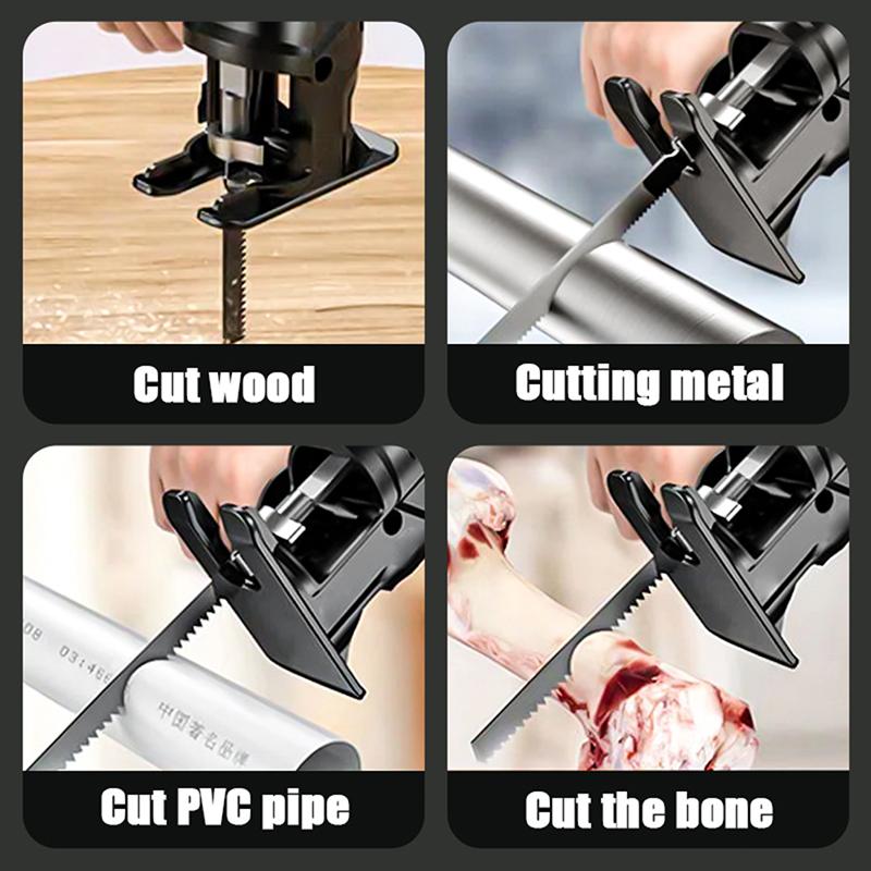 Электрическая дрель, лобзик, разъем для резки древесины, электрическая дрель, сабельная пила с преобразователем, преобразование криволинейной пилы