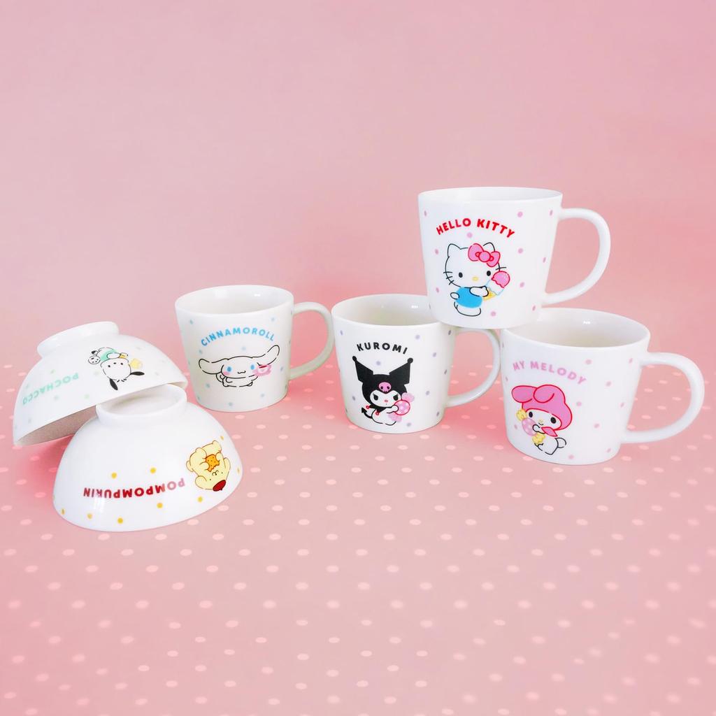 Sanrio Microwave and Dishwasher Sweets Made in 335123 "Cinnamoroll" Mug, Medium, Approx. 280ml, Safe, Characters, & Dots, Japan,