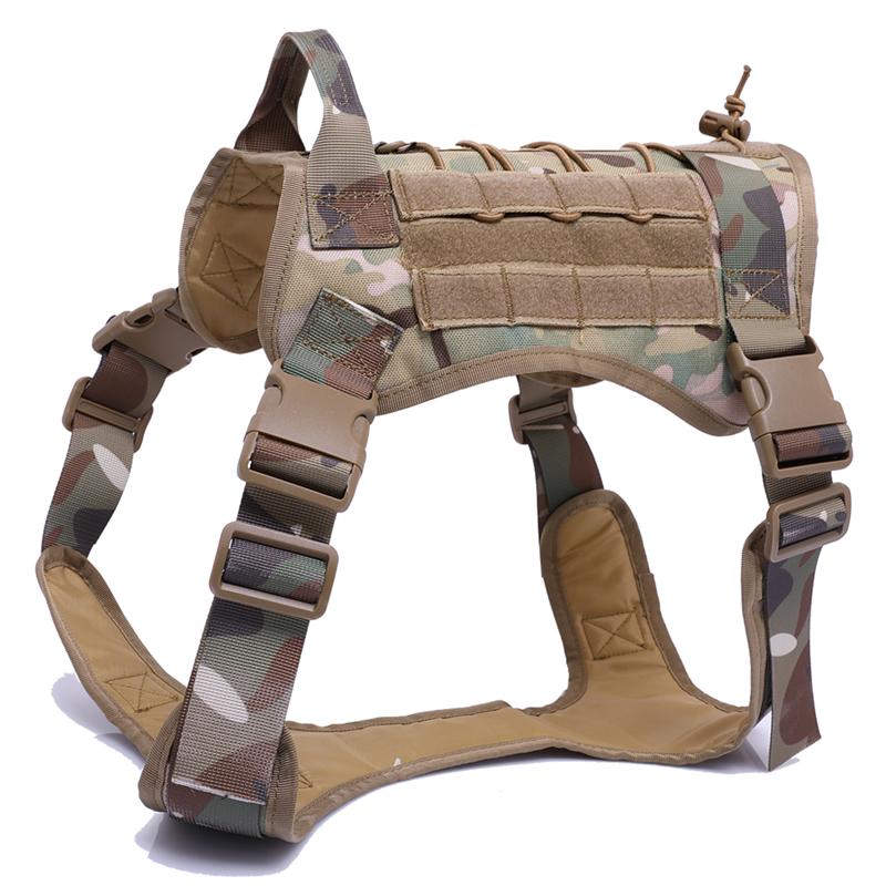 Тактический военный жилет для питомца, жилет для тренировок на открытом воздухе, комплект шлейки и поводка для собак с ошейником для средних и крупных собак, Немецкая овчарка