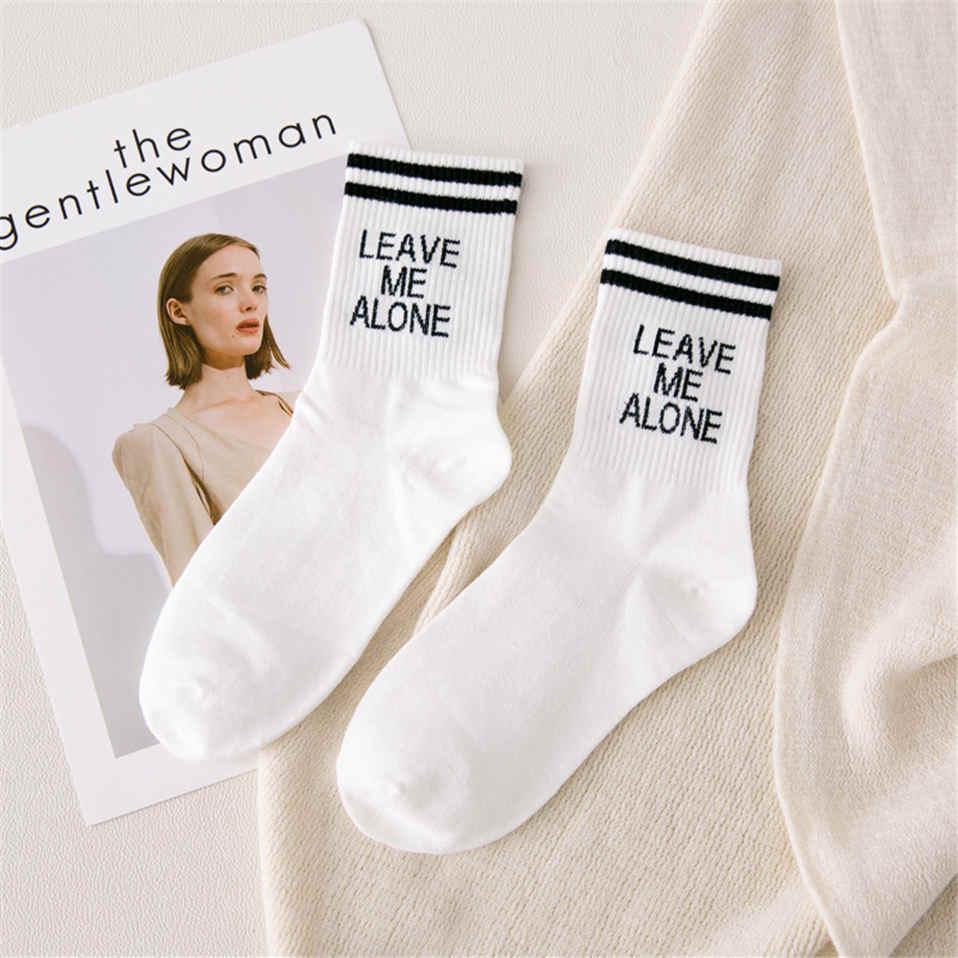 Новые модные женские носки, хлопковые полосатые весенние повседневные женские носки для школьниц, длинные счастливые повседневные носки