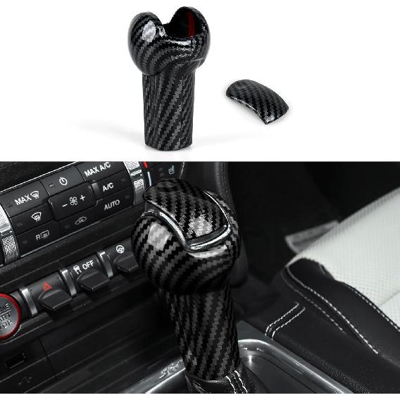 Car Center Console Armrest Storage Box Sticker ABS Carbon Fiber Decal Interior Trim Cover for Ford Mustang 2015-2026 / Shelby GT350 2015- / GT500 -