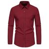Мужская повседневная модная деловая однотонная рубашка с длинным рукавом, осенняя рубашка на пуговицах, удобная рубашка для офиса, черная белая блузка