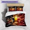 Belgium Football Printed Bedding 3 Piece Set Cozy Breathable Bed Cover Set as Housewarming Holiday Gift