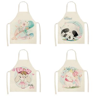 Кухонный фартук от пятен и масла, фартук для шеф-повара, фартук для домохозяйки, белье для приготовления пищи, домашний текстиль, фартук с лисой, кроликом, львом, инструменты для чистки