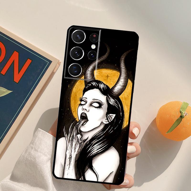 Чехол для телефона 'Дьявол Сатана' для Samsung Galaxy S24 S25 S26 Ultra S20 S21 S22 S23 Plus S10 S25 FE Задняя крышка