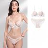 French Sexy Lingerie Set Big Chest Small Anti-sagging Sexy Lace Push-up Bra Breathable Sexy Panties