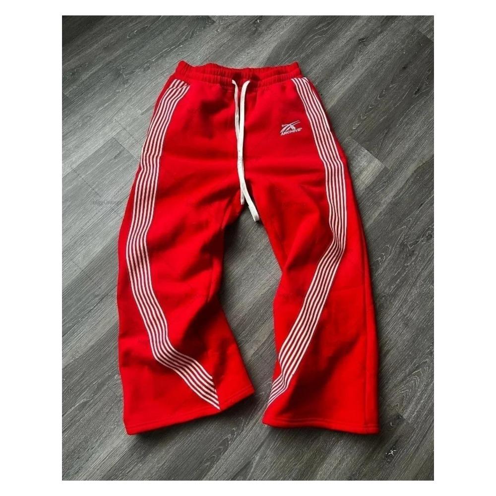 RogueWave Яркие Уличные Хип-Хоп Спортивные Штаны Y2K Харадзюку Ретро Широкие Брюки Американская Оверсайз Мода Свободные и Универсальные Повседневные