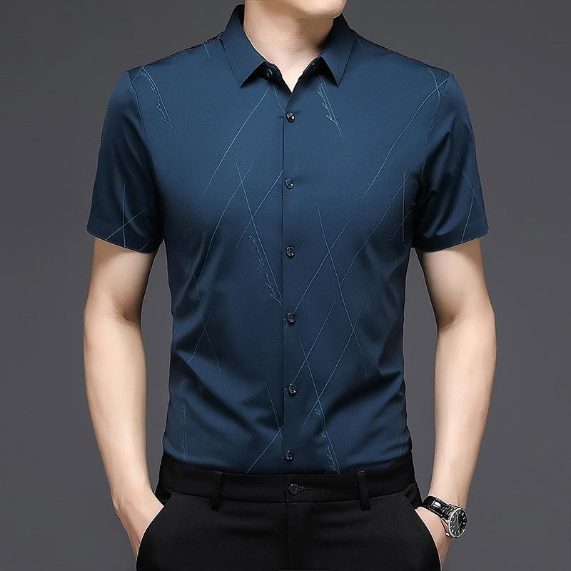 Short-sleeved Shirt Middle-aged Summer New Business Casual Thin Temperament Loose Men's Shirt Dad Cardigan Men