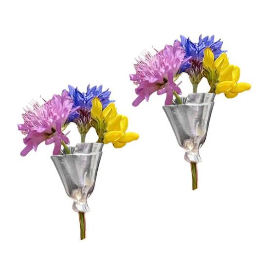 2 шт. Искусная брошь-ваза для цветов Держатель для настоящих/сушеных цветов Носимая цветочная булавка на лацкан Минималистичная художественная брошь