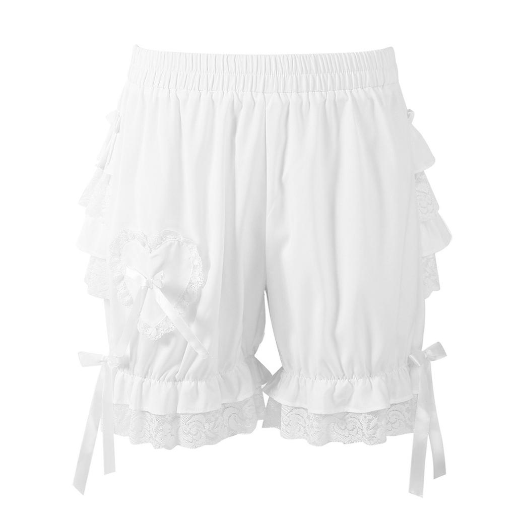 Women Layered Underwear Ruffles Bloomer Pumpkin Knickers Shorts Gothic Cosplay Costume