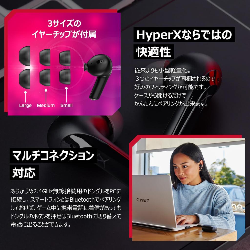 HyperX Cloud MIX Buds 2 Беспроводные наушники с шумоподавлением Bluetooth Сверхнизкая задержка 20 мс ГГц До 26 часов Гарантия 2 года 7D0A4AA 2.4