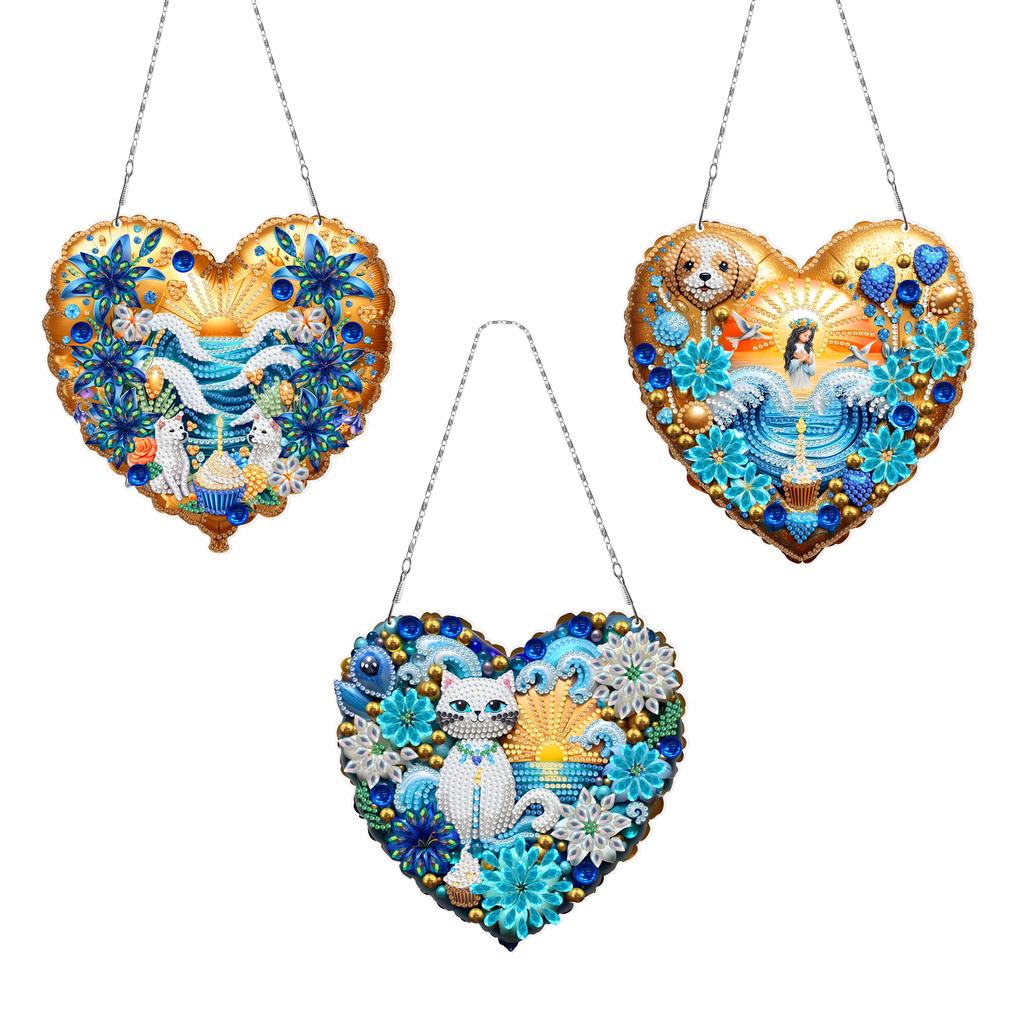 Цветы 5D DIY Алмазная живопись Точки Подвеска Стразы Алмазное искусство Подвески Алмазная живопись Украшения для Сада Окна Декор