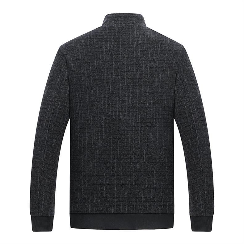 Мужская клетчатая куртка в стиле business casual с воротником-стойкой - Плотная весенне-осенняя мода для среднего и пожилого возраста