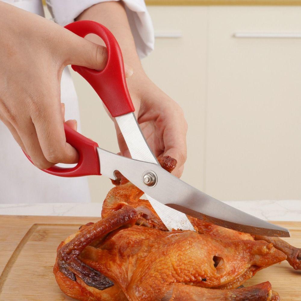 Herb Multipurpose Cooking Heavy Duty Stainless Steel Food Shears Clip Kitchen Scissors BBQ Tongs