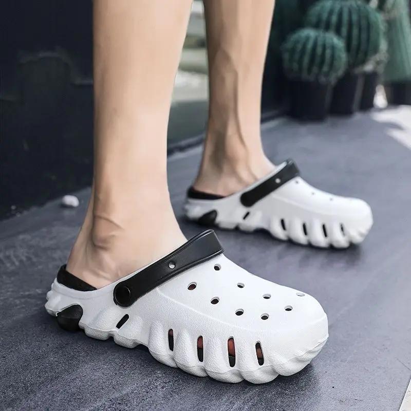 Пляжные тапочки для мужчин Hole Shoes Slipproof Eva Designer Luxury Casual Sandals Man Cheap Liquidation Original Summer Sale