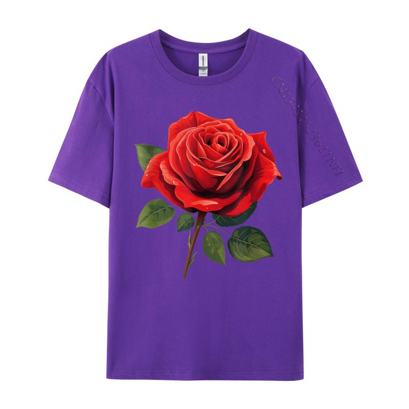 Unisex Clothing Red Rose Tees Birthday Camisa Unisex Retro Funny Camisa Unisexs TShirts Funny Tops Tees Top Quality