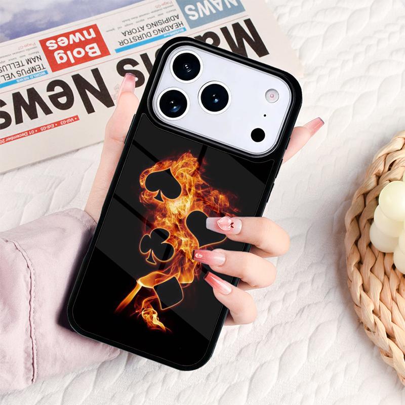 Чехол для телефона с игральной картой Пиковый Туз Для IPhone 17 16e 15 14 13 12 11 Pro Max Air Mini Мягкий Защитный Чехол