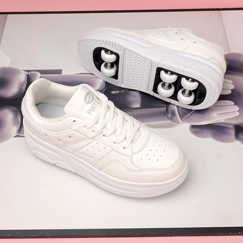 Детские роликовые коньки, 6-колесные коньки унисекс со съемными колесами и ремнями