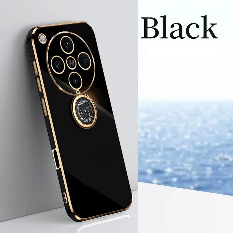 Для OPPO Find X8 Pro Ring Stand Holder Phone Case для Find X7 Ultra X6 Pro X5 Lite Plating Soft Silicone Противоударный чехол