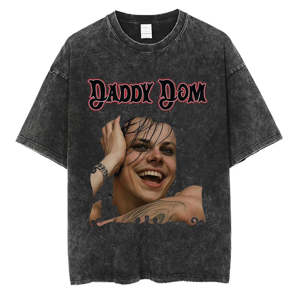 Washed Vintage Rock Singer Yungblud Tour Tshirt Men Women Retro Fashion T Shirt Male Casual Oversized Tshirts Streetwear