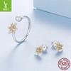 Small Yellow Flower Open Ring S925 Simple And Fashionable Open Ring Batch Jewelry Ring