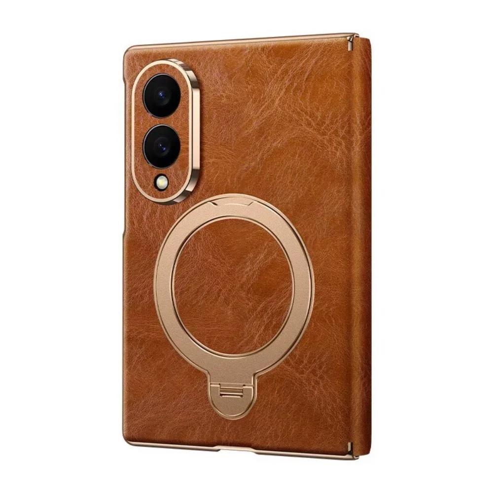 Для Samsung Galaxy Z Fold8 Fold 8 Широкий Ультра Натуральная Кожа Флип-чехол Ретро Масляный Воск Роскошная Коровья Кожа Подставка Чехол для Телефона для Fold8