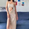 Летнее сексуальное платье с высокой талией и разрезом, женское облегающее элегантное женское вечернее платье, модные вечерние клубные женские платья без рукавов 24306