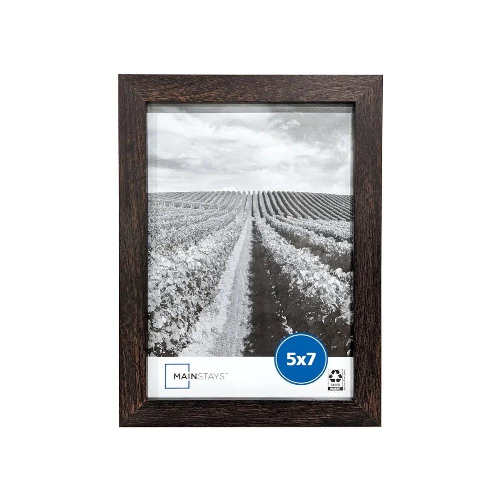 5x7 Brown Picture Frame Set of 6 Wall Mount Tabletop Display Classic Design Home Gallery Decoration