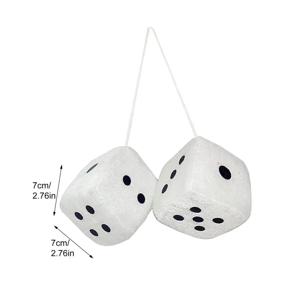 Автомобильное зеркало заднего вида Подвеска-кубики Авто Плюшевые кубики Украшения Присоска Украшение-кубики Брелоки для ключей для интерьера автомобиля