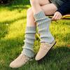 Trendy Y2K Knit Leg Warmers: Women's College Style Calf Socks, Cozy Scrunch Socks, and Warm Sleeves for Autumn/Winter