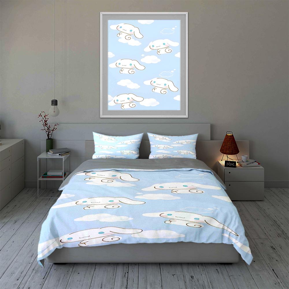 Clouds cartoon rabbits Bedding Duvet cover sets Duvet covers Pillowcases gifts (1 * Duvet Cover 2 * Pillowcases, without duvet insert)