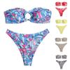 Women's Bikini Split Swimwear High Waist Sexy Bra Multi Color Floral Print