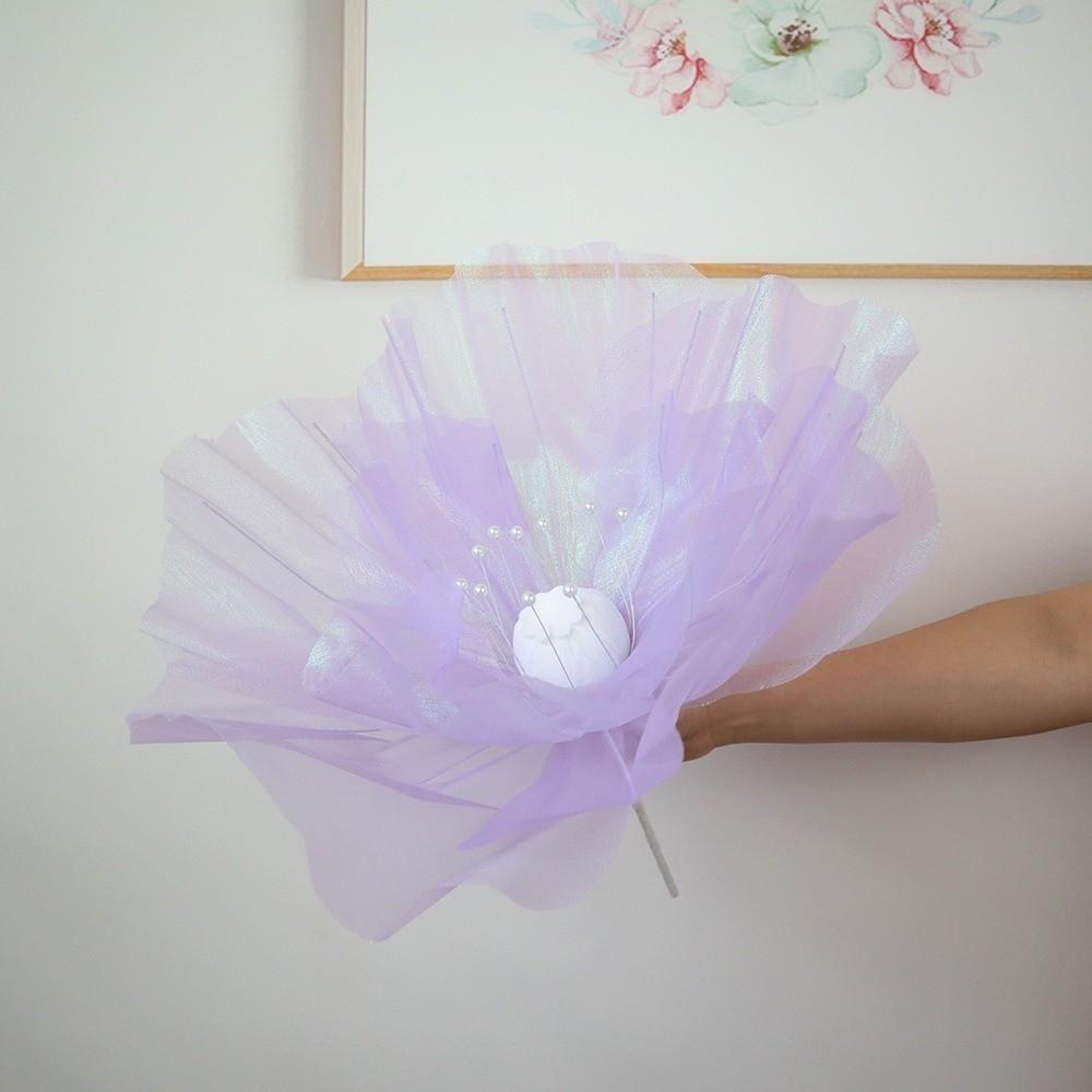 Simulation 3D Gauze Artificial Flower 50cm Big Giant Mesh Flower Hollow Silk Flower Window Display
