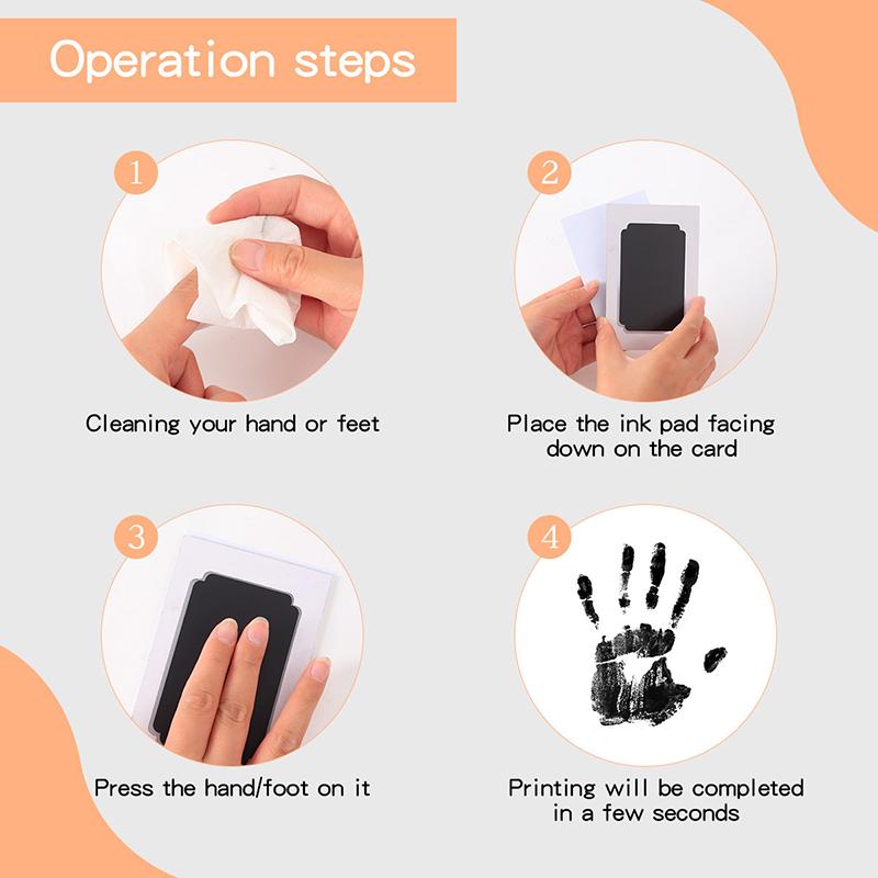 Safe Non Toxic Baby Handprint Footprint Ink Pad For Infant Pet Paw Print Easy Clean Cute Keepsake Photo Frame Accessories