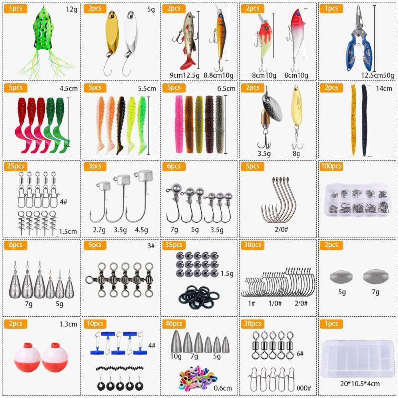 Fishing Lure Set 332pcs Minnow Pencil Soft Bait Hard Lures Tackle