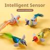 Chirping Bird Cat Toy Interactive Simulation Electric Bird Touch Activated Plush Bird Cat Teaser for Indoor Cats And Dogs