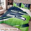 Seattle Seahawks Printed Bedding Set Custom Name Text 1 Duvet Cover 2 Pillowcases For Bedroom