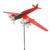 Metal Aircraft Weather Vane 3D Red Rustproof Smooth Airplane Windmill Wind Spinner for Garage Dome