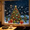 Winter Wonderland Window Decor Christmas Stickers, Holiday Decorations, Festive Art with Xmas Tree Reusable Clings Snowman Angel Patterns for