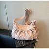 Summer New Pleated Shoulder Bag Large Capacity Messenger Bag Versatile Commute To Work Class Casual Tote Bag