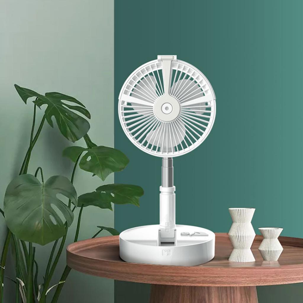 Telescopic USB Powered Mini Floor Cooling Desk Fan Cooler Built-in Battery