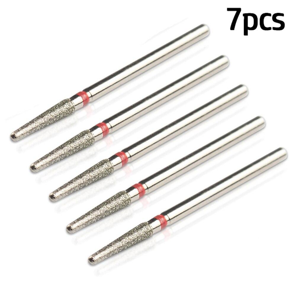 7pcs/Lot Diamond Milling Cutter for Manicure Burrs Pedicure Nail Drill Bits Accessories Nozzles for Manicure Cutters Nail Files