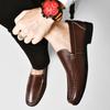 Men Shoes Dress Shoes Genuine Leather Men Slip On Business Casual Shoes Classic Soft Moccasins Breathable Men Flats Driving Shoe