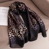 Classic Leopard Print Spring and Autumn Gradual Change Color Sunscreen Imitation Silk Scarf Women's Long Decorative Shawl Fashion Scarf