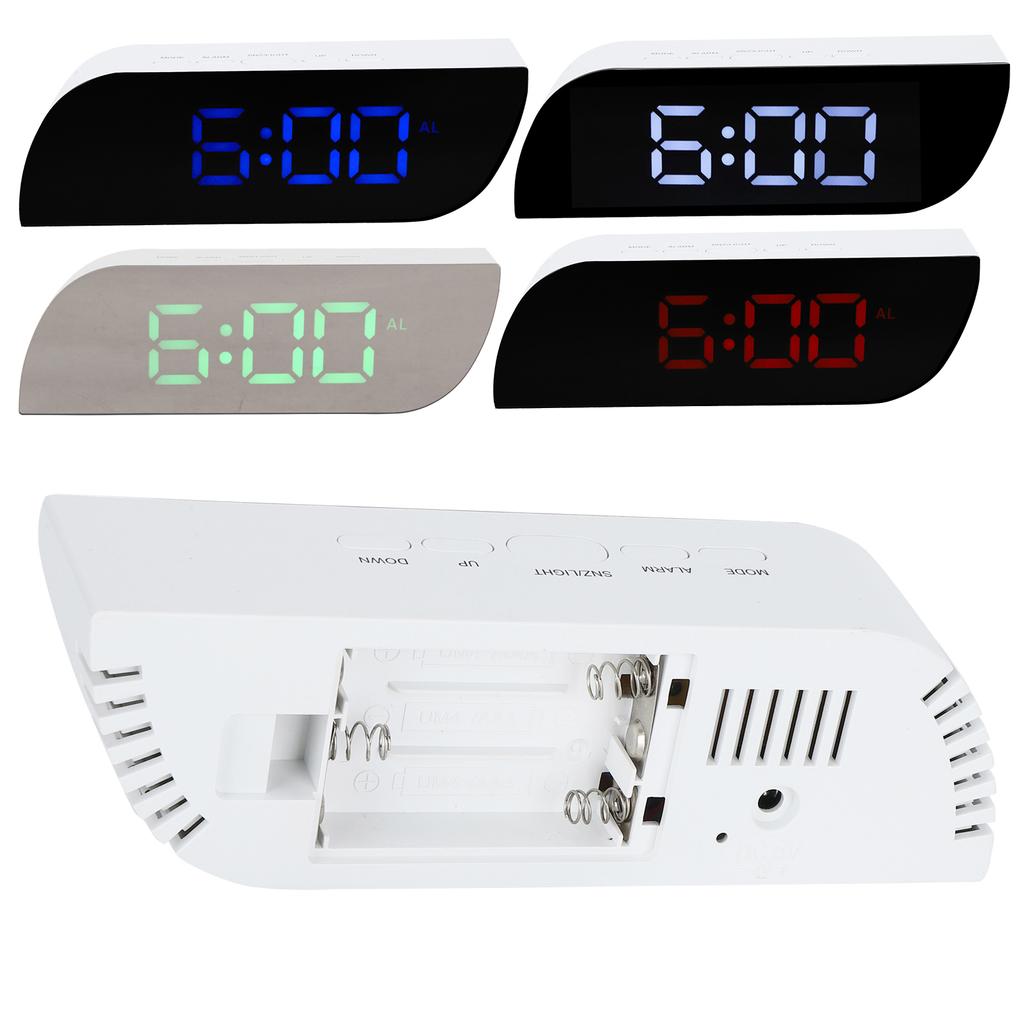 Светодиодные цифровые часы с 12/24-часовым преобразованием, регулируемой яркостью, прикроватный будильник -0801