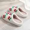 Тапочки Lovely Cherry Couple 2024 зимние домашние плюшевые удобные нескользящие хлопковые туфли теплые повседневные туфли на плоской подошве для мужчин и женщин
